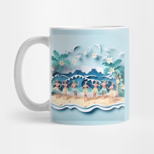 Paper Art Hula Dancers Mug